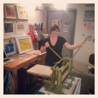 Artist Rachel Kroh in her Gowanus studio.